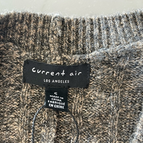 Women’s CURRENT AIR NWT Cable Knit Sweater Open Back Tie-Brown-Small - Picture 6 of 9